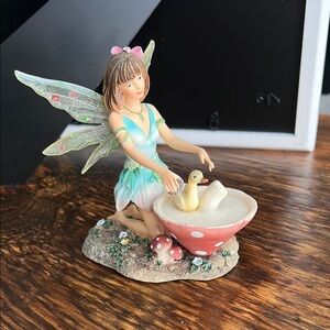 Fairy with Duckling Art Sculpture